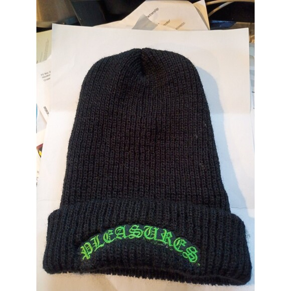 Pleasures Old E Beanie Rare Black/Green New - Picture 1 of 3
